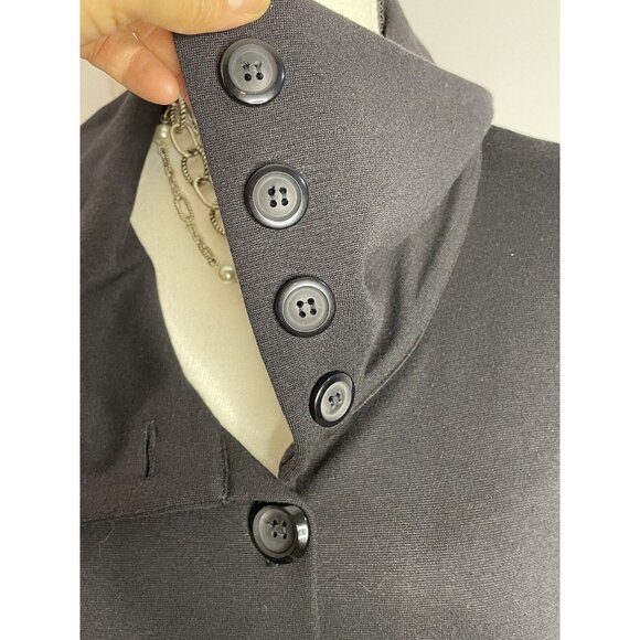 Comfy USA Black Stretch Poplin Funky Flated Button Shirt Tunic Size L - Picture 14 of 16